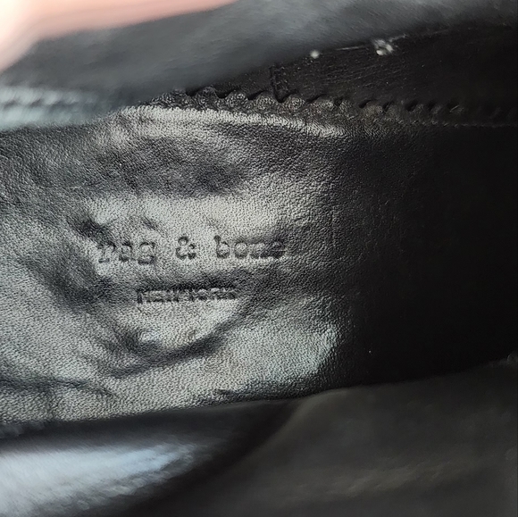 RAG & BONE HARROW LEATHER HEEL BOOTIES ROUND TOE BLACK SZ 39/8.5 - Picture 11 of 14